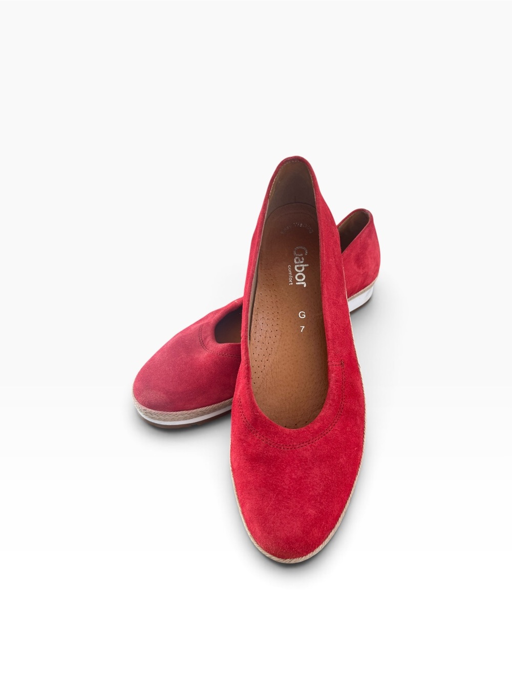 Women’s Gabor Red Suede Women's Slip-On Flats (UK sizing)
